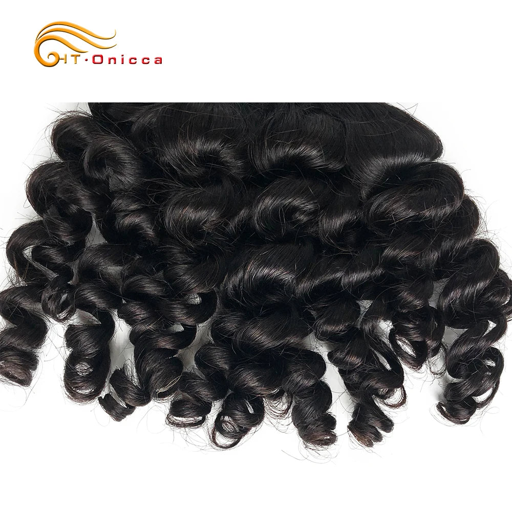 Indian Bouncy Curly Human Hair 1 3 4 Bundle Deals Curly Hair Weave Bundles Natural Hair Extensions For Black Women Remy