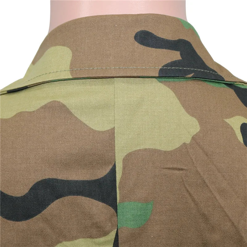 Camouflage Trench Jacket Women 2020 Plus Size Clothing Letter Print Coat Streetwear Long Style Crop Top Wholesale Dropshipping