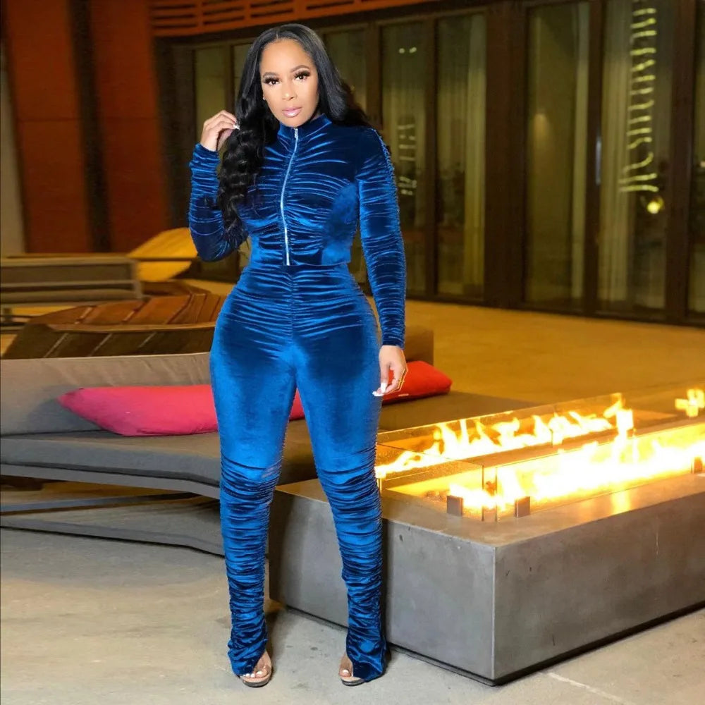 two piece women sets tracksuit  two piece set  sweatsuits for women club outfits for female  clothing stacked sweatpants outfit