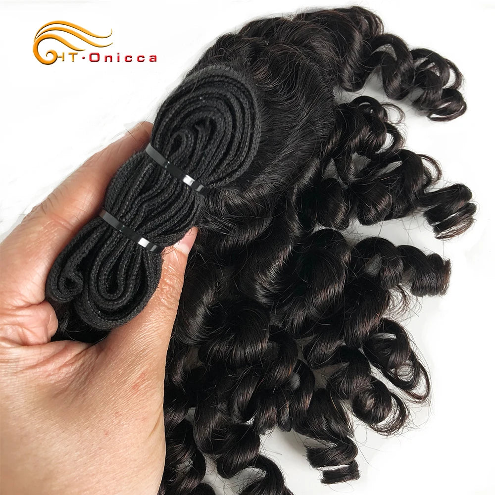 Indian Bouncy Curly Human Hair 1 3 4 Bundle Deals Curly Hair Weave Bundles Natural Hair Extensions For Black Women Remy