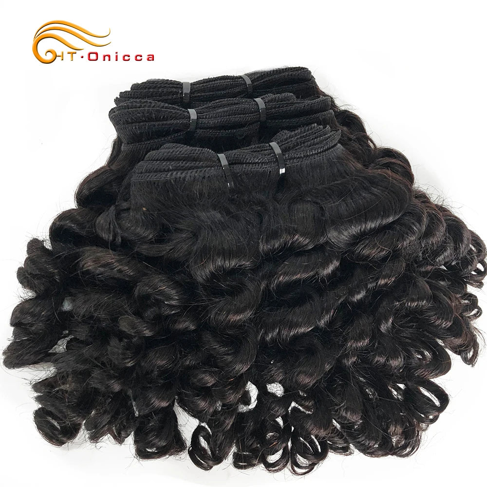 Indian Bouncy Curly Human Hair 1 3 4 Bundle Deals Curly Hair Weave Bundles Natural Hair Extensions For Black Women Remy