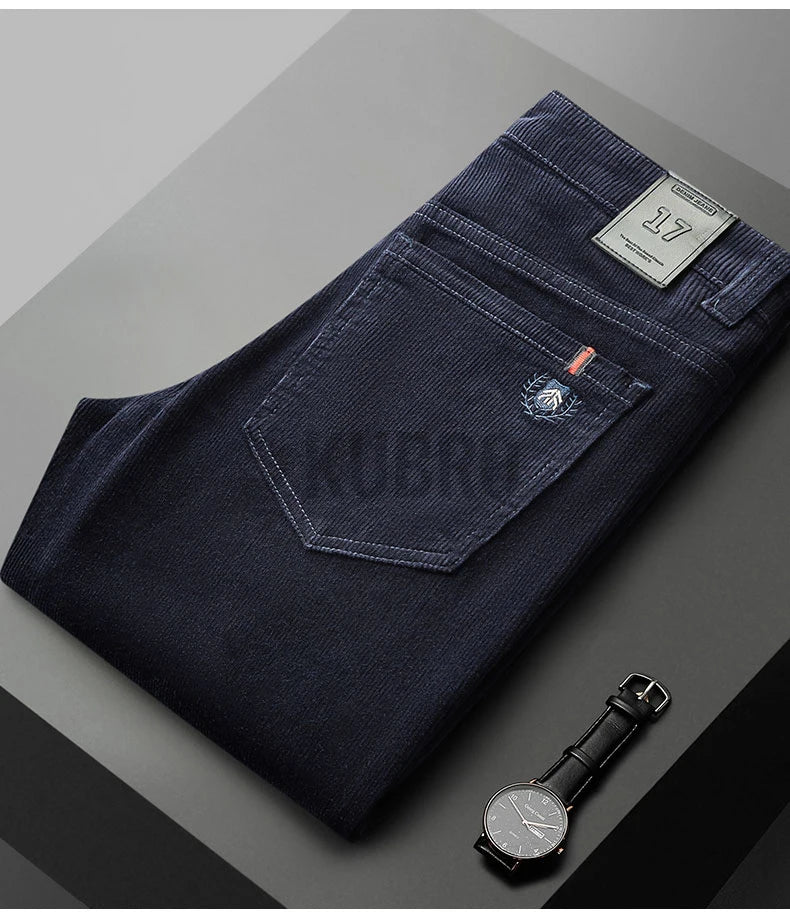 KUBRO England Style Casual Wide Leg Pants Men 2023 Spring Summer New Business Fashion Comfortable Jeans High Quality Trousers