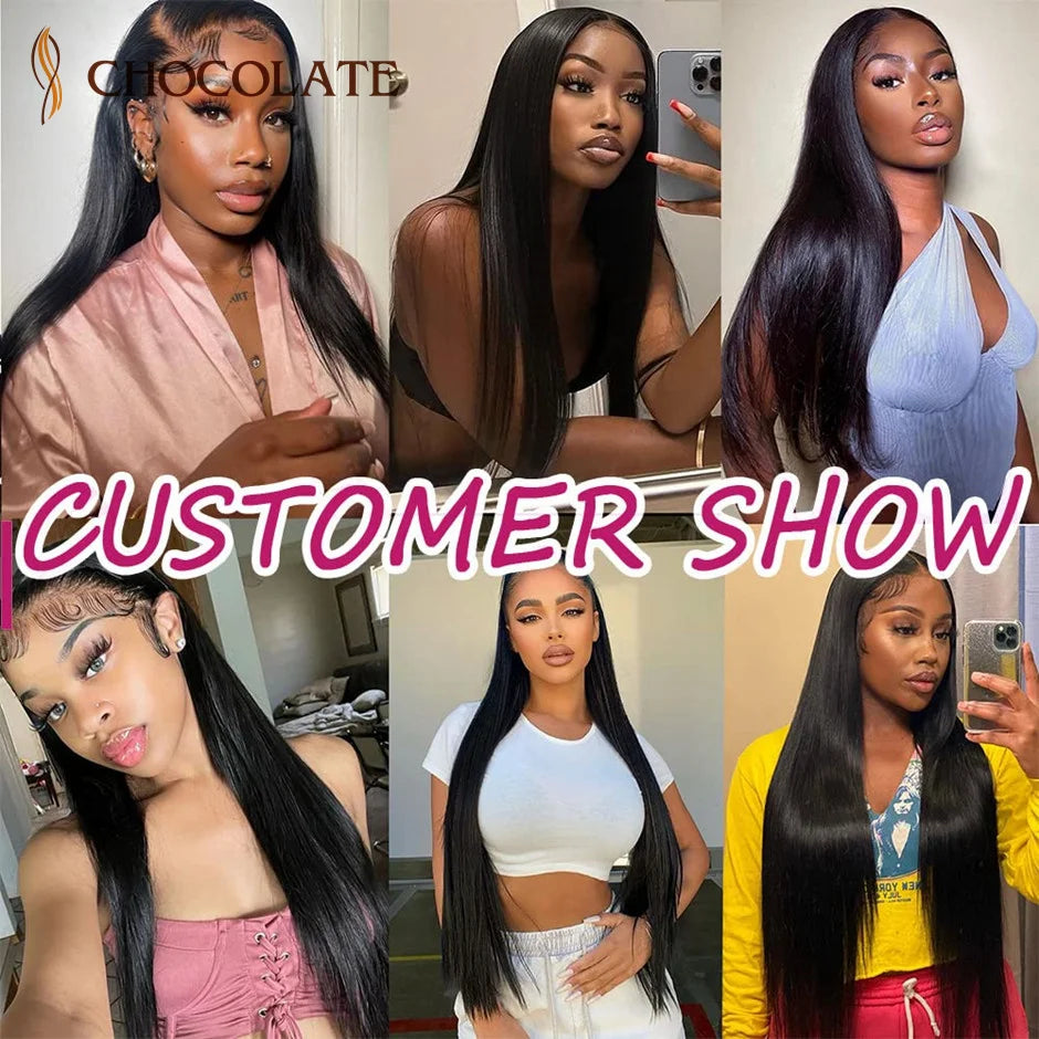 13X6 HD Lace Frontal Wig Human Hair Straight 4x4 Lace Closure Wigs 10A Brazilian Virgin Human Hair Wigs For Women 180 Density