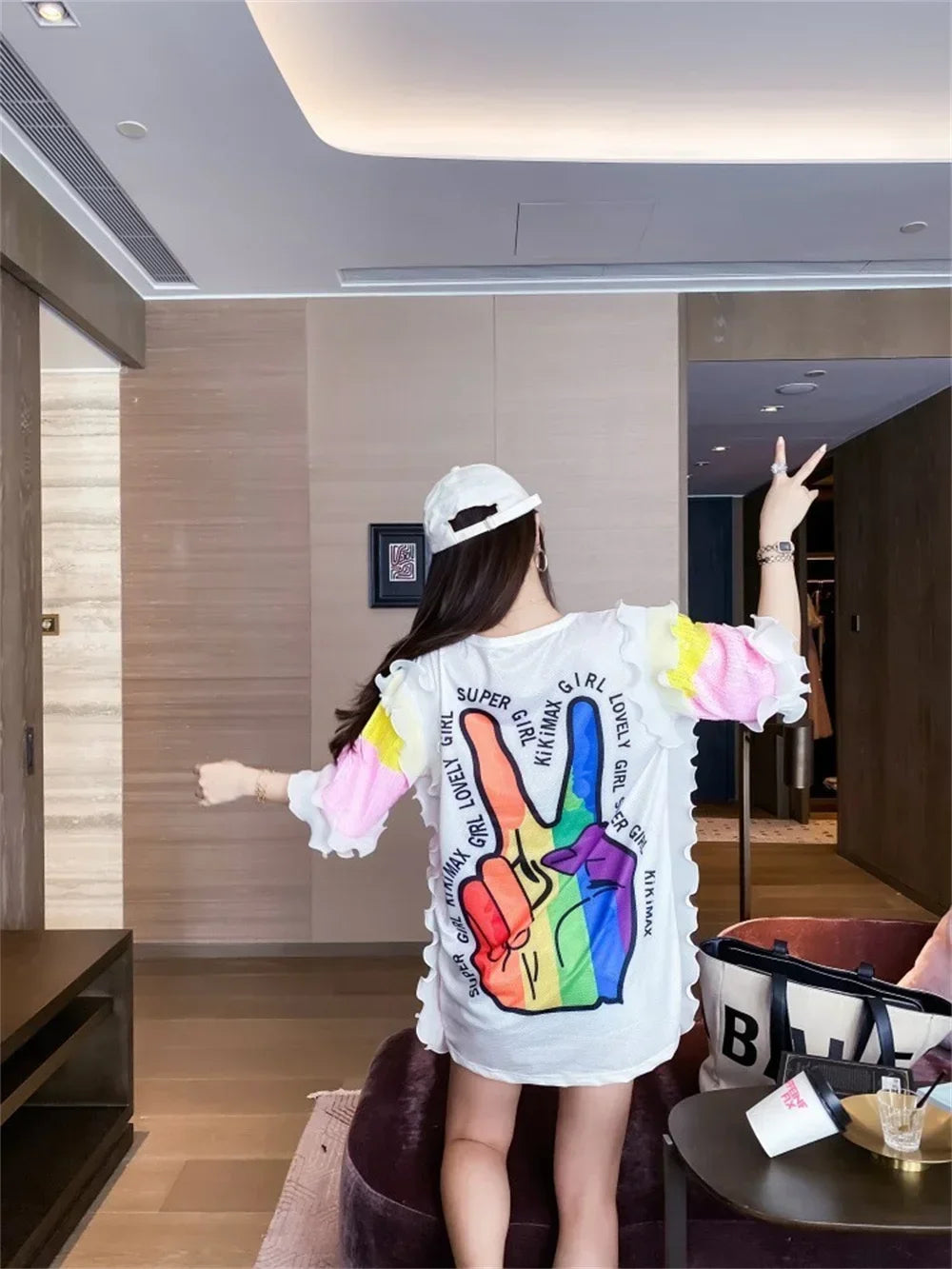 2025 Summer New Fashion T Shirts Sequins Women Short Sleeved Tops Simple Round Neck Female Letter T-shirt korean