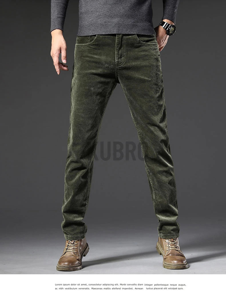 KUBRO England Style Casual Wide Leg Pants Men 2023 Spring Summer New Business Fashion Comfortable Jeans High Quality Trousers