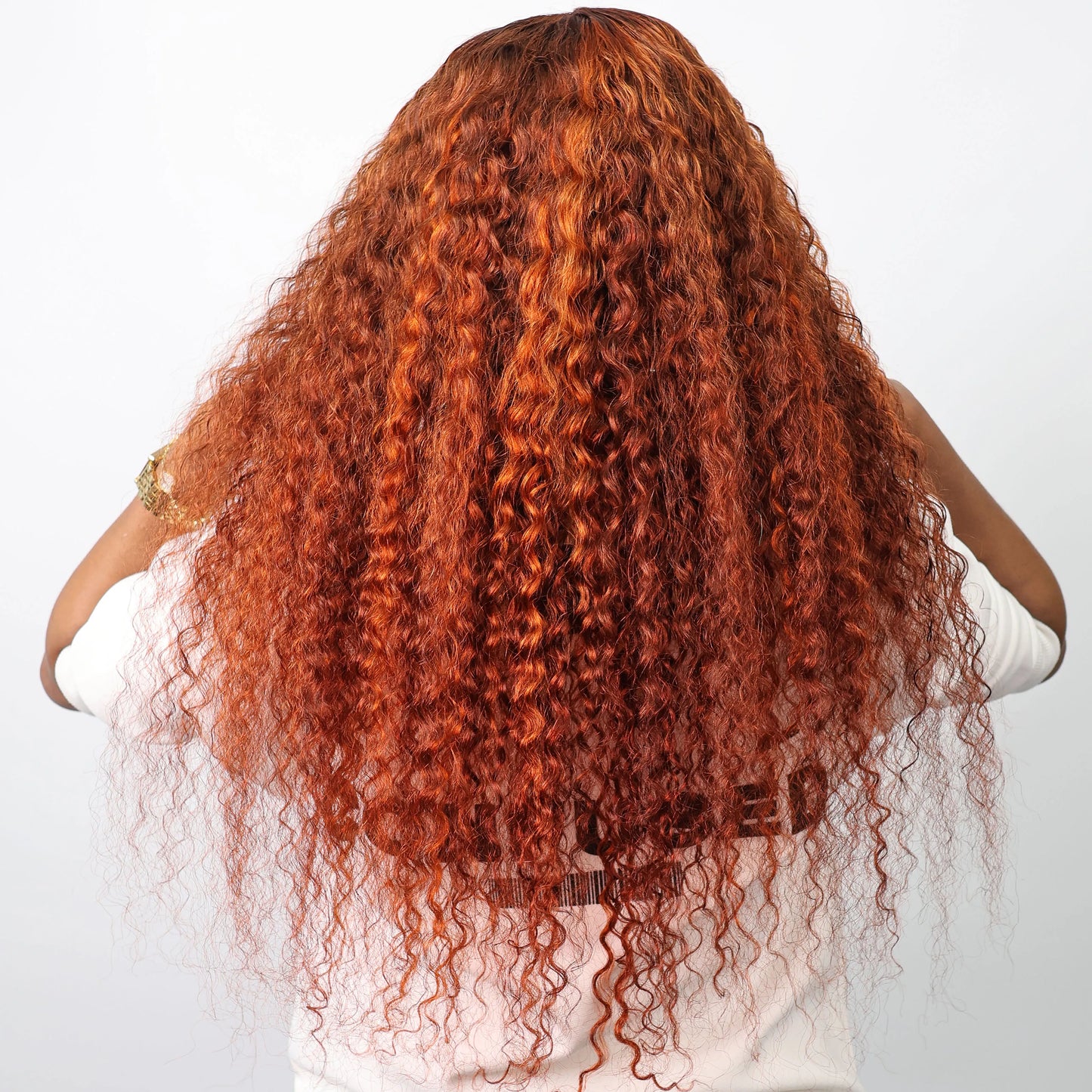 Highlight 4/350 Ombre Orange Ginger Lace Front Wig Human Hair Water Wave 13x6 HD Lace Frontal Wig Curly Human Hair Multi Parting