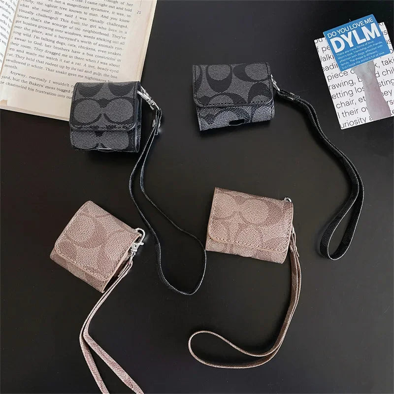 Printed leather Earphone case suitable for Apple Airpods 1 2 3 Pro 2 2rd generation wireless Bluetooth headphone protective case