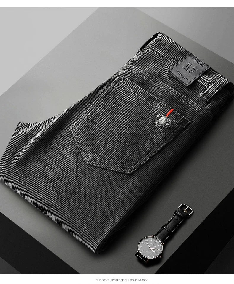 KUBRO England Style Casual Wide Leg Pants Men 2023 Spring Summer New Business Fashion Comfortable Jeans High Quality Trousers