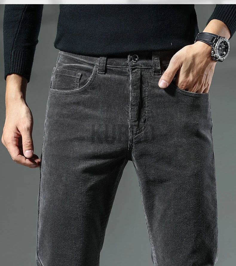 KUBRO England Style Casual Wide Leg Pants Men 2023 Spring Summer New Business Fashion Comfortable Jeans High Quality Trousers