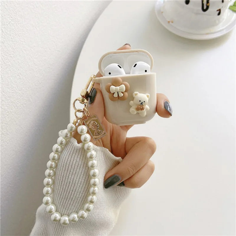 New Retro Beige Case For Airpods 4 (2024) Cute Earphone Case For AirPods Pro 2nd 3 1 2 Earphone Charging Box Keychain Lanyard