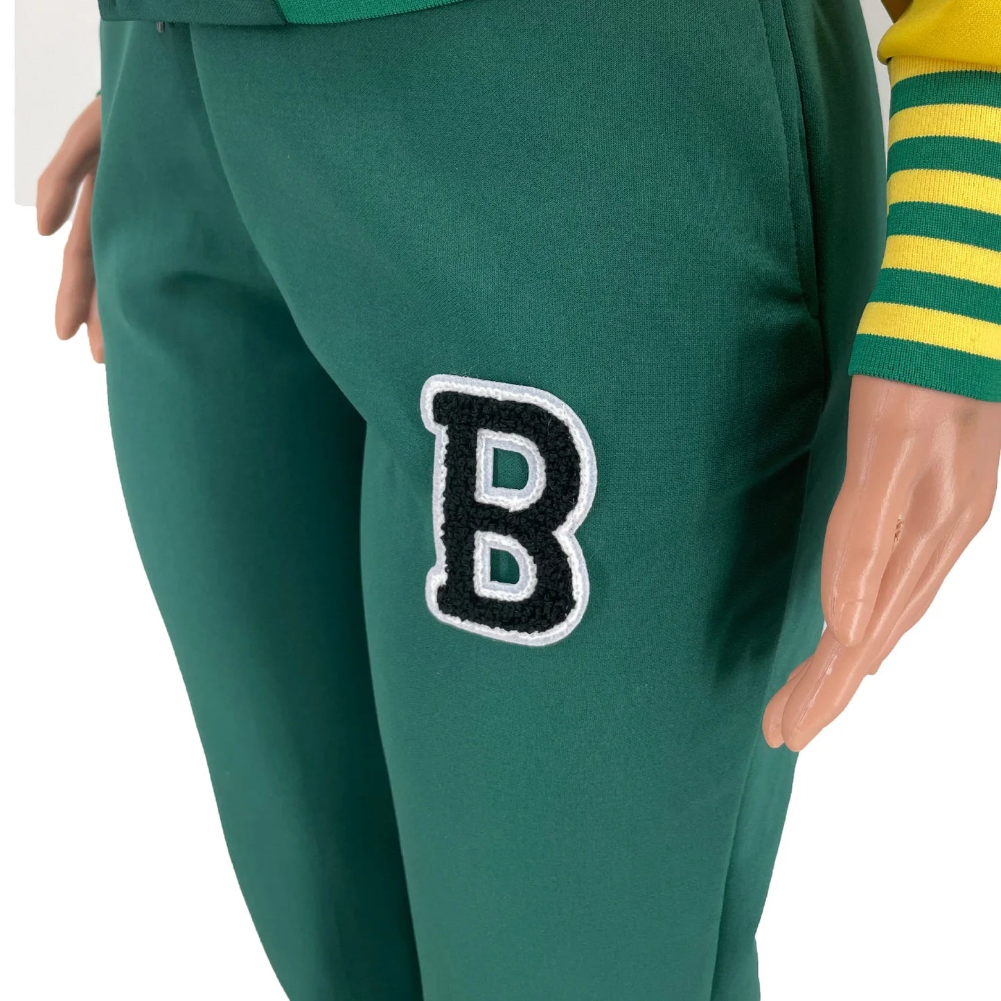 Letter Striped print Women Fall Two piece Set Sweatshirt Zipp jacket Top Trousers Sports Baseball Uniform Workout Outfits