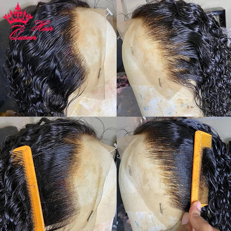 HD Lace Water Wave 13x6 5x5 6x6 Wig Raw Human Hair Wigs Pre Plucked Natural Hairline Melt Skin Lace Queen Hair Official Store