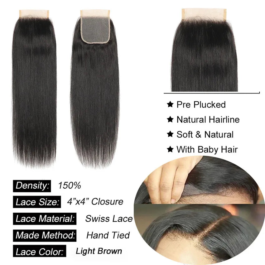 12A Peruvian Straight Bundles 100% Raw Human Hair Bundles Virgin Hair 1/3/4 PCS Natural Black Cheap Wholesale Hair Extensions