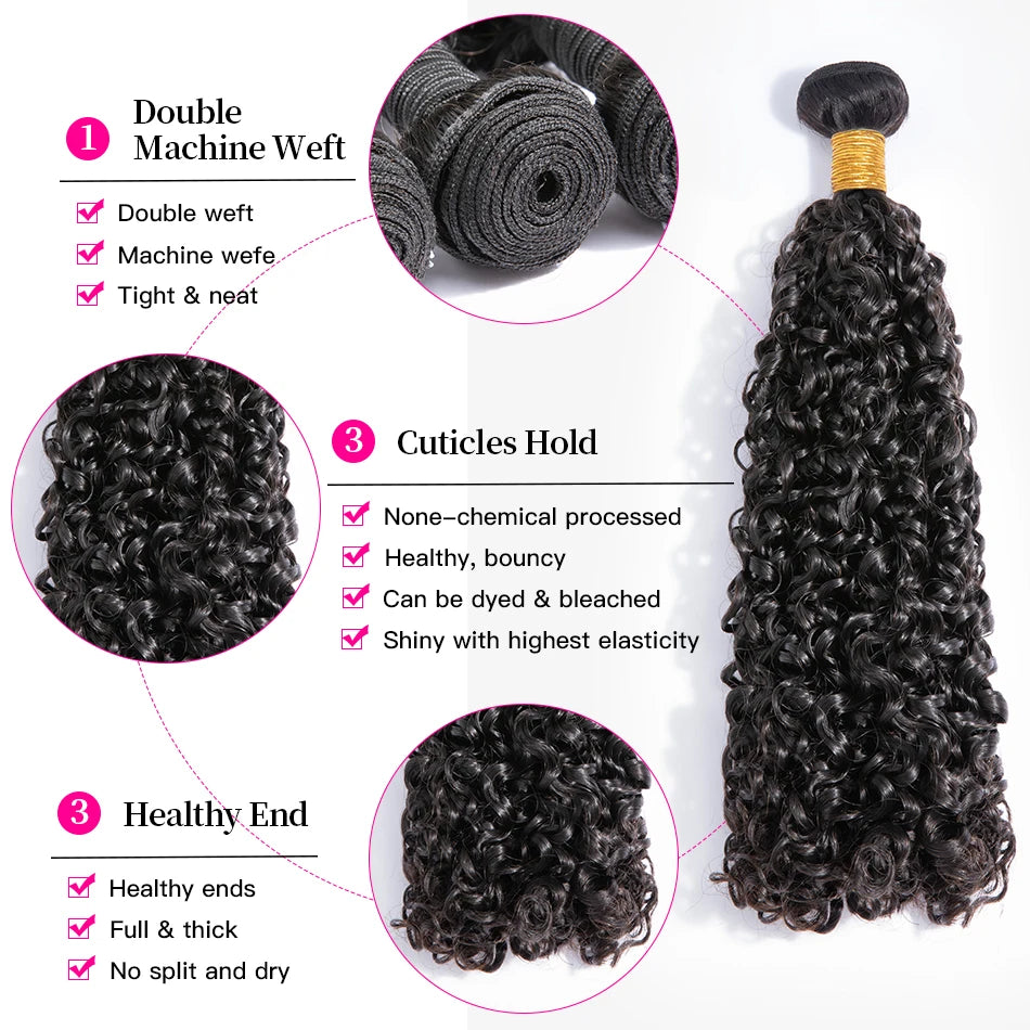 Brazilian 10A Small Spirals Curly Bundles Unprocessed Kinky Curly Human Hair Pixie Curls Weave Deep Virgin Hair Extension 3B 3C