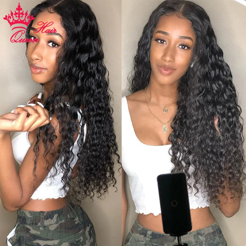 HD Lace Water Wave 13x6 5x5 6x6 Wig Raw Human Hair Wigs Pre Plucked Natural Hairline Melt Skin Lace Queen Hair Official Store