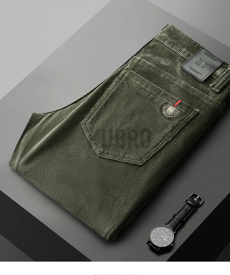 KUBRO England Style Casual Wide Leg Pants Men 2023 Spring Summer New Business Fashion Comfortable Jeans High Quality Trousers