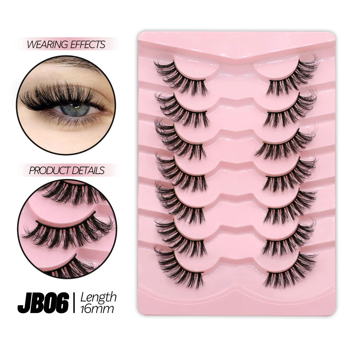 GROINNEYA Half Lashes Half Lashes Soft Natural Clear Band Lashes Natural Look Faux Mink Wispy Mink Eyelashes Extension Makeup