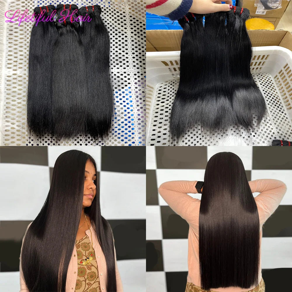 15A Double Drawn Hair Bundles Straight Vietnamese Raw Hair Bundles Human Hair Extensions 20 22 24 Inch Tissage Humain Hair