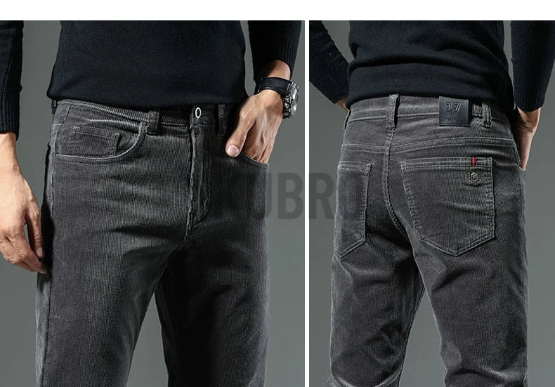 KUBRO England Style Casual Wide Leg Pants Men 2023 Spring Summer New Business Fashion Comfortable Jeans High Quality Trousers