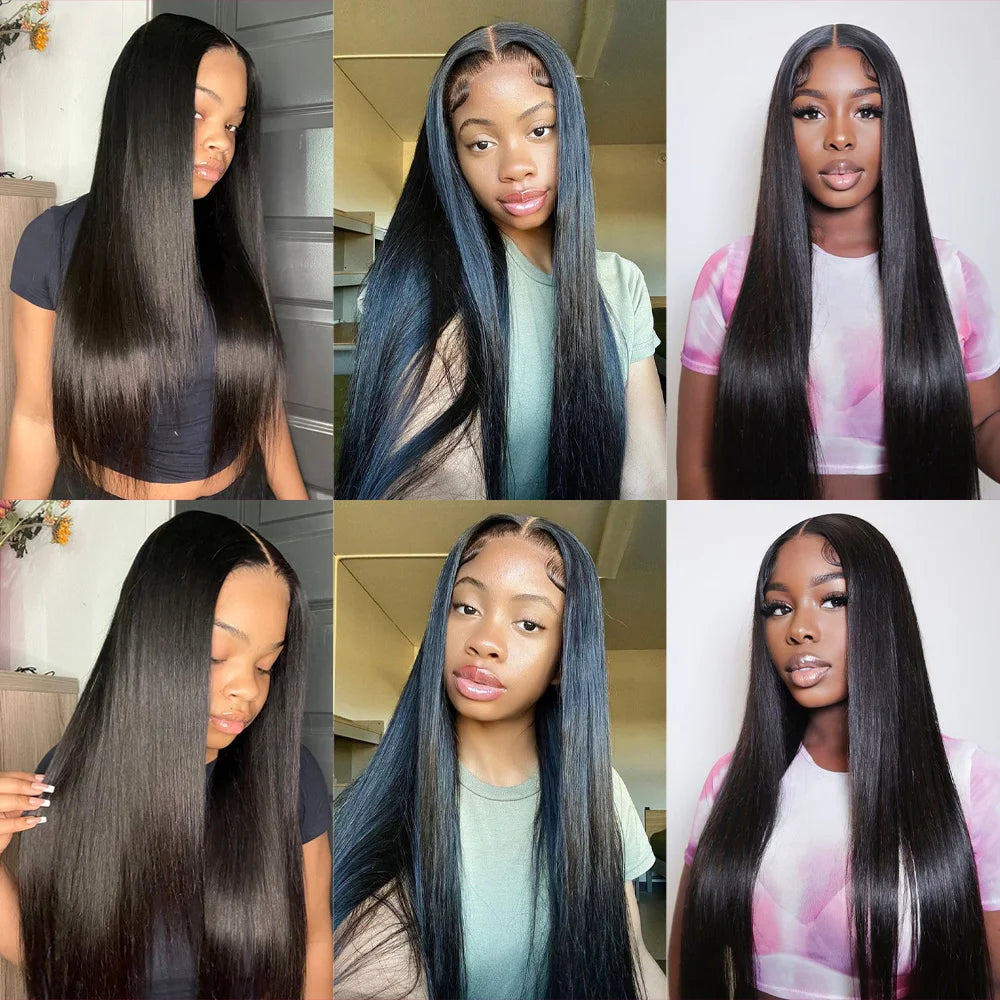 Queenlike Straight Human Hair Bundles with Closures Brazilian Raw Hair Weave Bundles With 2x6 Deep Kim Closure And Bundles