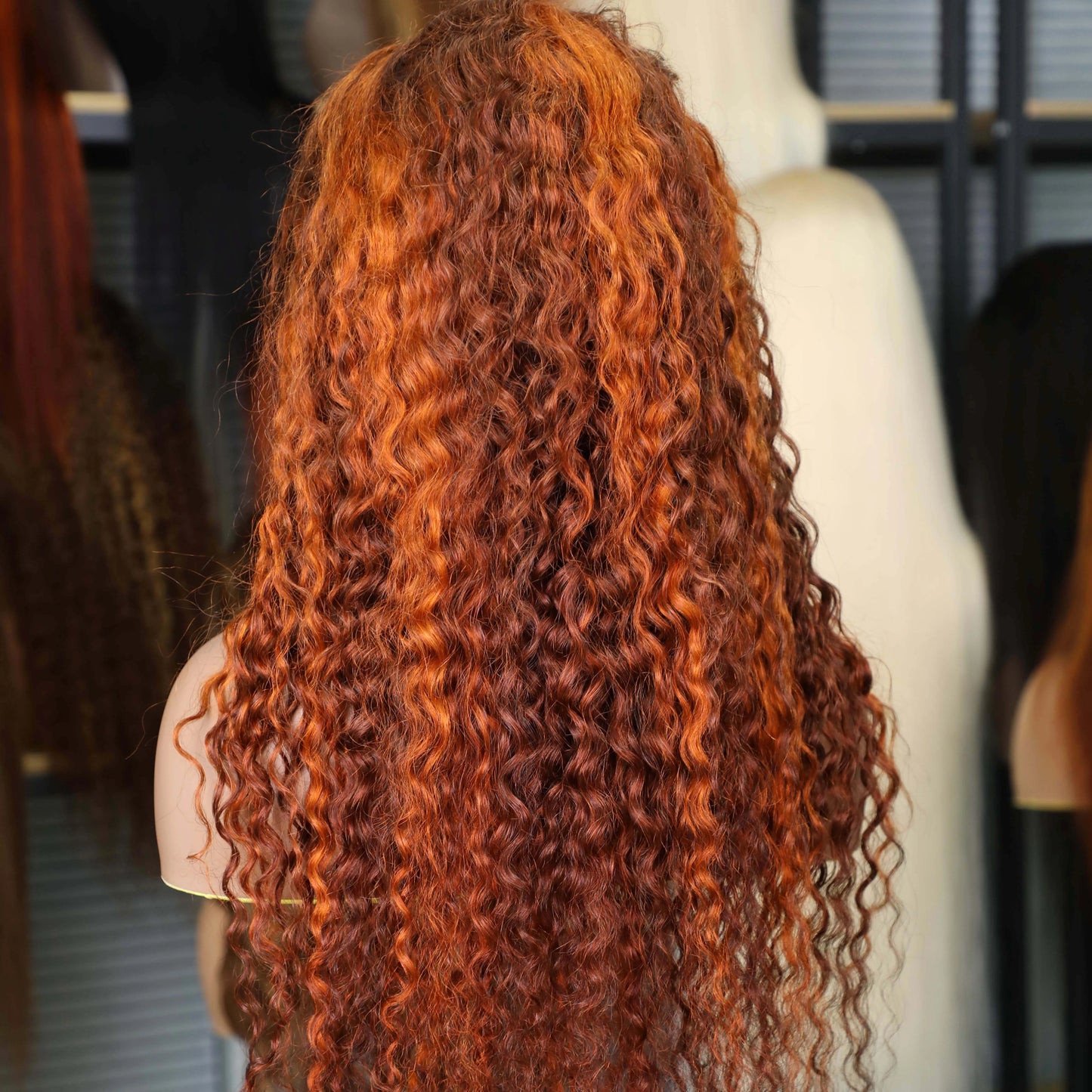 Highlight 4/350 Ombre Orange Ginger Lace Front Wig Human Hair Water Wave 13x6 HD Lace Frontal Wig Curly Human Hair Multi Parting