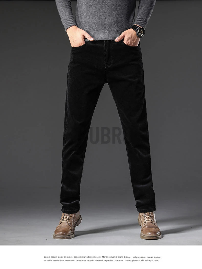 KUBRO England Style Casual Wide Leg Pants Men 2023 Spring Summer New Business Fashion Comfortable Jeans High Quality Trousers