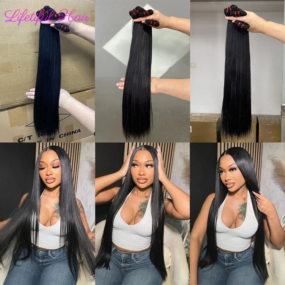 15A Double Drawn Hair Bundles Straight Vietnamese Raw Hair Bundles Human Hair Extensions 20 22 24 Inch Tissage Humain Hair