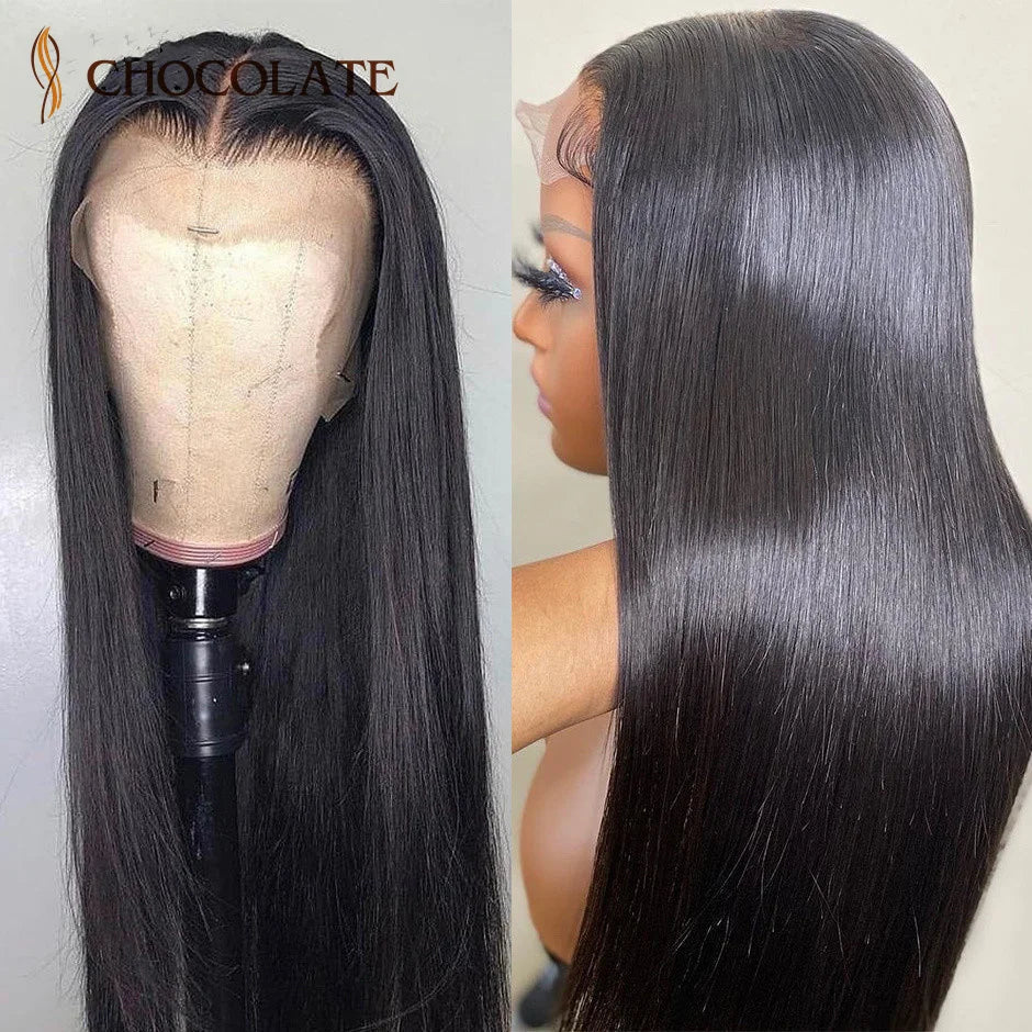 13X6 HD Lace Frontal Wig Human Hair Straight 4x4 Lace Closure Wigs 10A Brazilian Virgin Human Hair Wigs For Women 180 Density