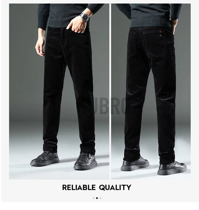 KUBRO England Style Casual Wide Leg Pants Men 2023 Spring Summer New Business Fashion Comfortable Jeans High Quality Trousers