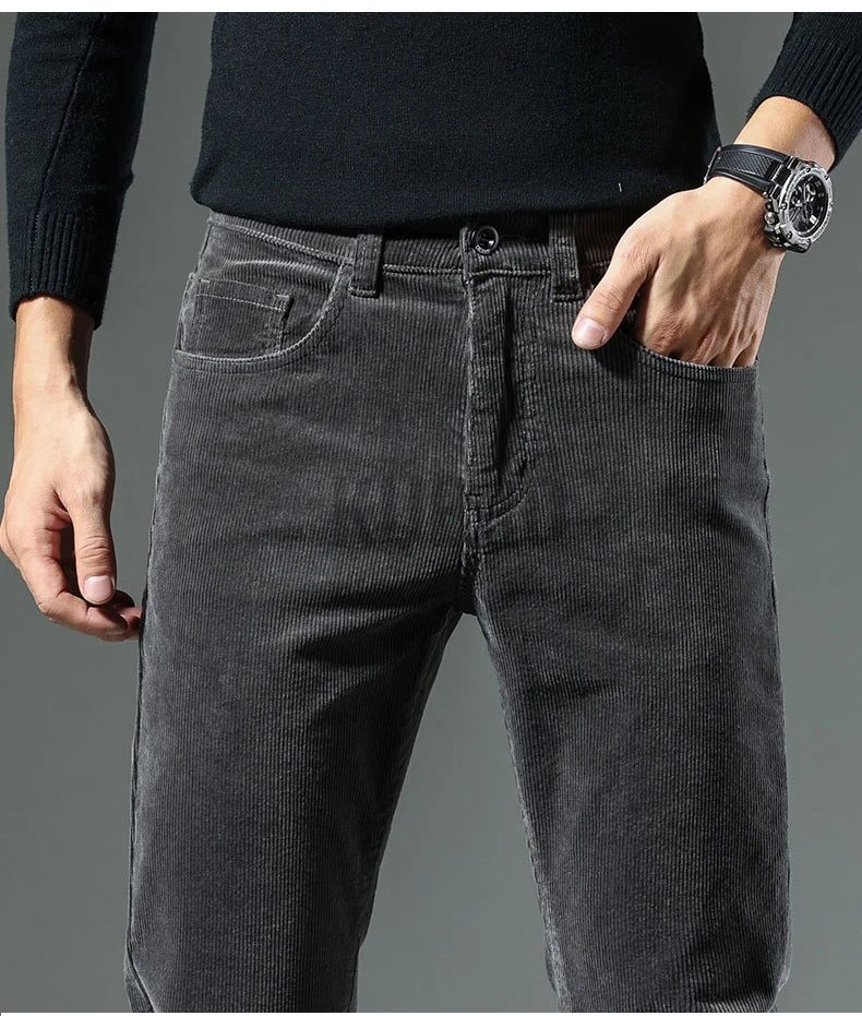 KUBRO England Style Casual Wide Leg Pants Men 2023 Spring Summer New Business Fashion Comfortable Jeans High Quality Trousers