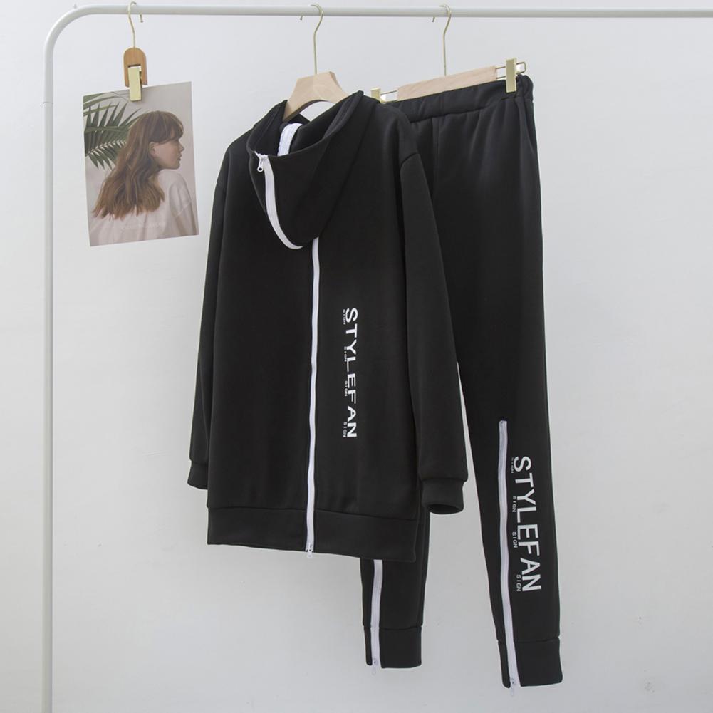 Winter Chic Oversized Tracksuit Back Zipper Long Hoodie + Pants Set Street Sportswear Pullover Hip-Hop Two-Piece Women Outfits