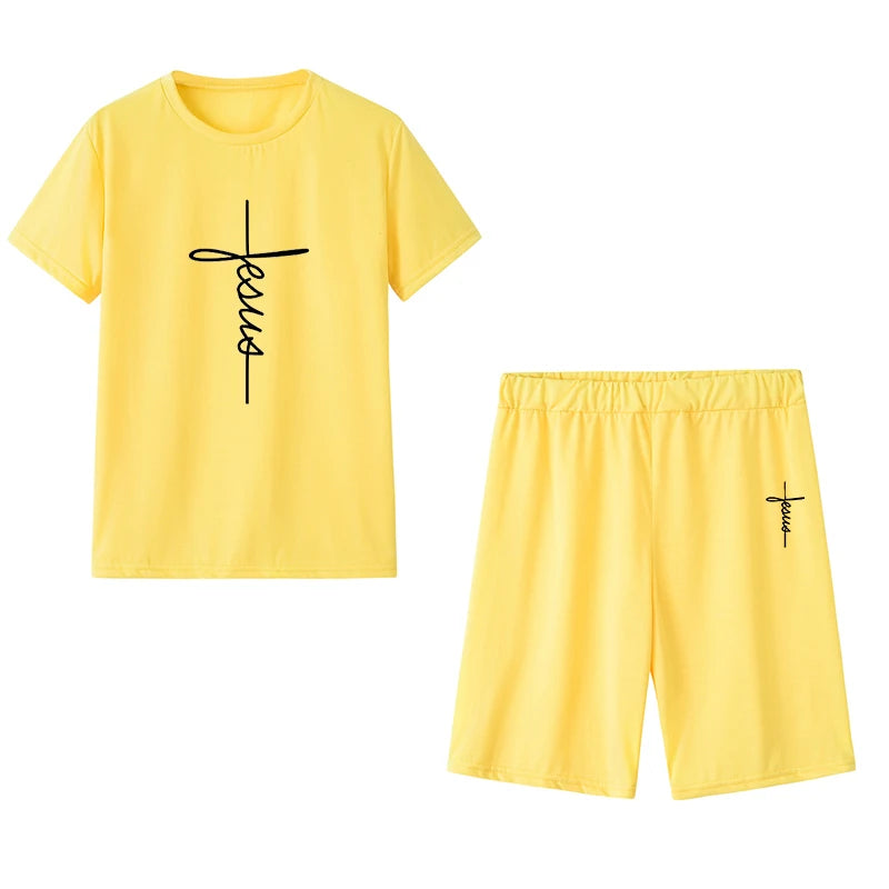 2024 Womens 2 Piece Set Summer Popular Luxury Short Sleeve Tops+Pencil Shorts Suit Soft Casual Tracksuit Jogging T-Shirts Outfit