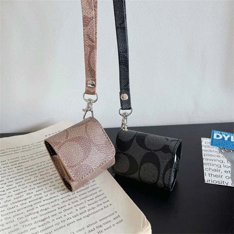 Printed leather Earphone case suitable for Apple Airpods 1 2 3 Pro 2 2rd generation wireless Bluetooth headphone protective case