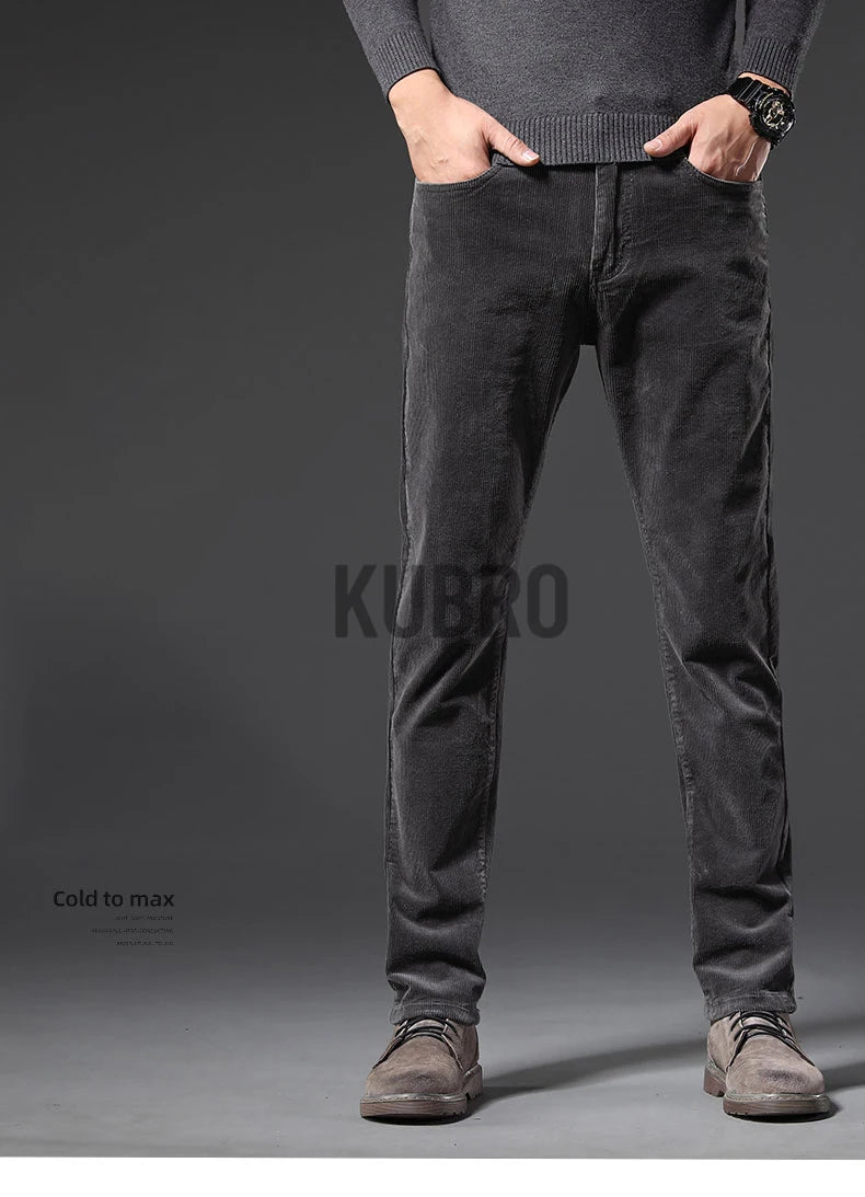 KUBRO England Style Casual Wide Leg Pants Men 2023 Spring Summer New Business Fashion Comfortable Jeans High Quality Trousers