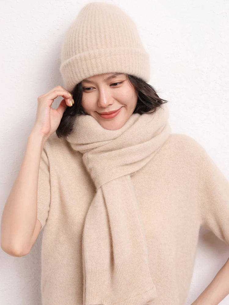 New Arrival Autumn Winter Knit Women Shawl Solid Color 100% Goat Cashmere Scarf Warm Fashion Capes Lady High Quality Scarves