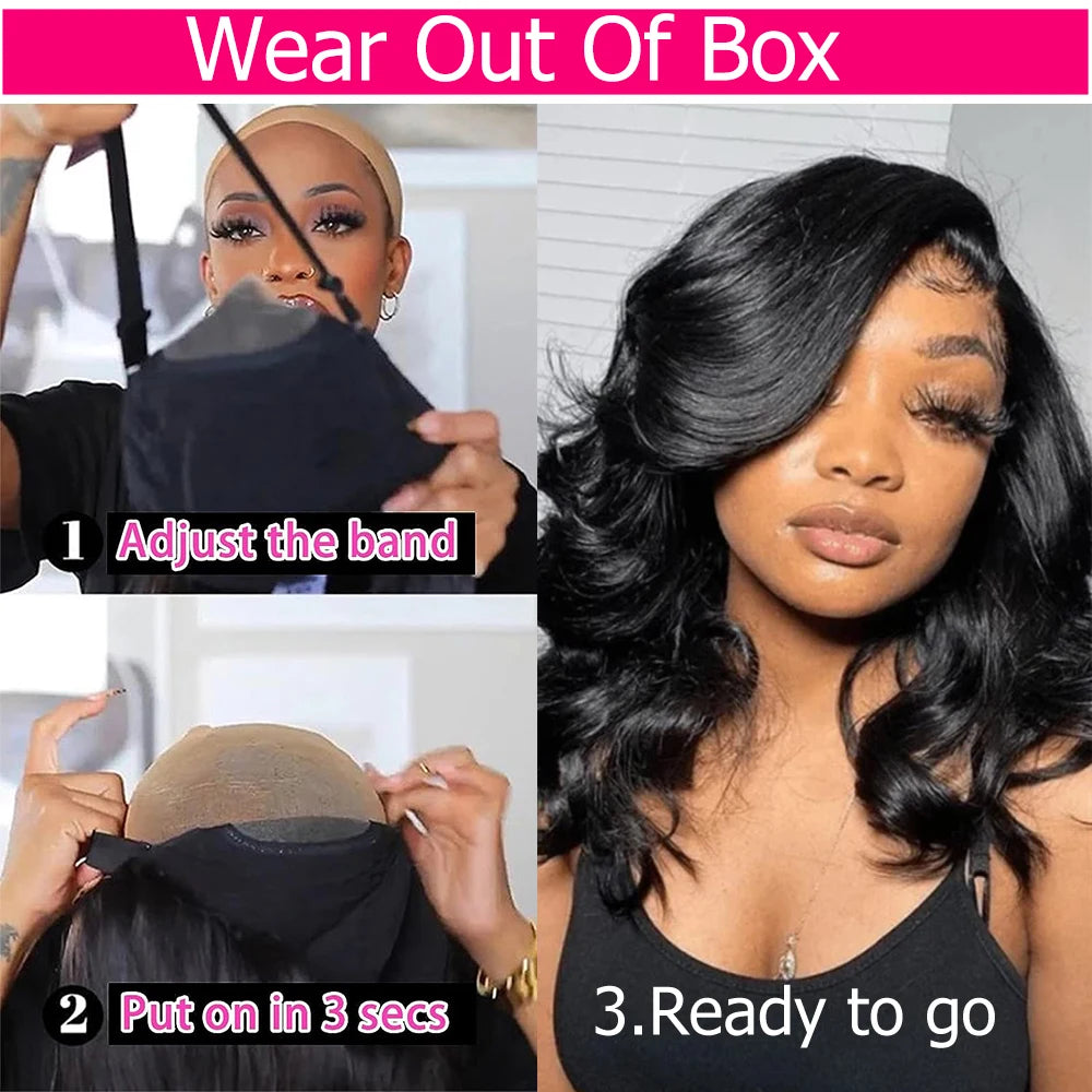 Vrbest Body Wave Bob Wig Wear And Go Glueless Human Hair Wigs Bob Wigs For Women Ready To Wear 4x4 Lace Closure Wig Human Hair