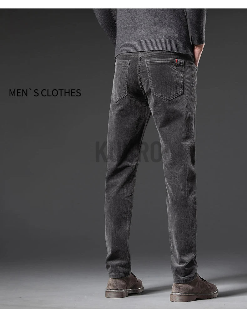 KUBRO England Style Casual Wide Leg Pants Men 2023 Spring Summer New Business Fashion Comfortable Jeans High Quality Trousers