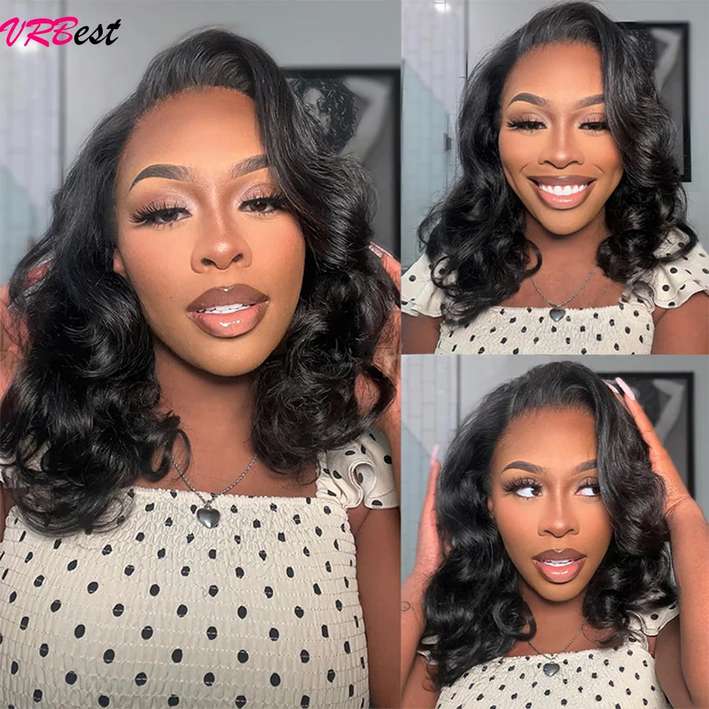 Vrbest Body Wave Bob Wig Wear And Go Glueless Human Hair Wigs Bob Wigs For Women Ready To Wear 4x4 Lace Closure Wig Human Hair