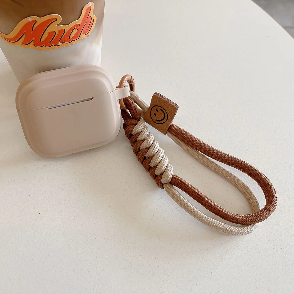 caramel color soft silicone earphone case with bracelet fall prevention couple for airpods 2 3 pro 2 bluetooth charging box case