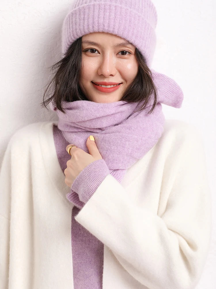 New Arrival Autumn Winter Knit Women Shawl Solid Color 100% Goat Cashmere Scarf Warm Fashion Capes Lady High Quality Scarves