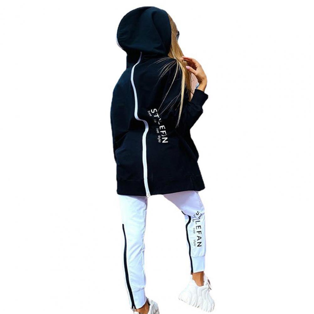 Winter Chic Oversized Tracksuit Back Zipper Long Hoodie + Pants Set Street Sportswear Pullover Hip-Hop Two-Piece Women Outfits