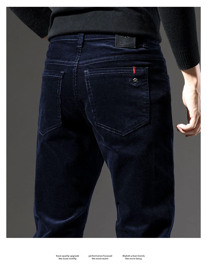 KUBRO England Style Casual Wide Leg Pants Men 2023 Spring Summer New Business Fashion Comfortable Jeans High Quality Trousers