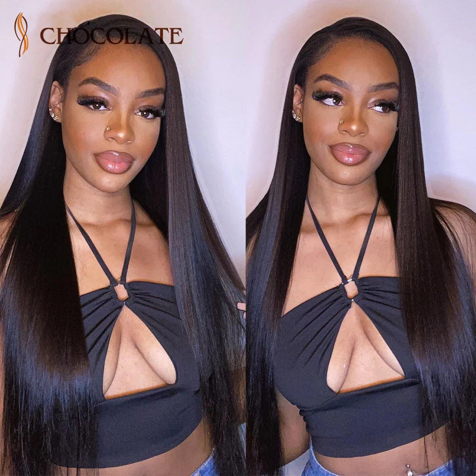 13X6 HD Lace Frontal Wig Human Hair Straight 4x4 Lace Closure Wigs 10A Brazilian Virgin Human Hair Wigs For Women 180 Density