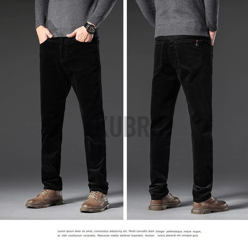 KUBRO England Style Casual Wide Leg Pants Men 2023 Spring Summer New Business Fashion Comfortable Jeans High Quality Trousers