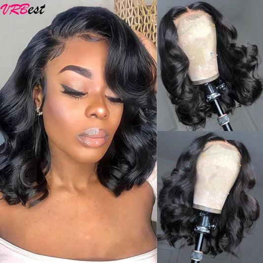 Vrbest Body Wave Bob Wig Wear And Go Glueless Human Hair Wigs Bob Wigs For Women Ready To Wear 4x4 Lace Closure Wig Human Hair