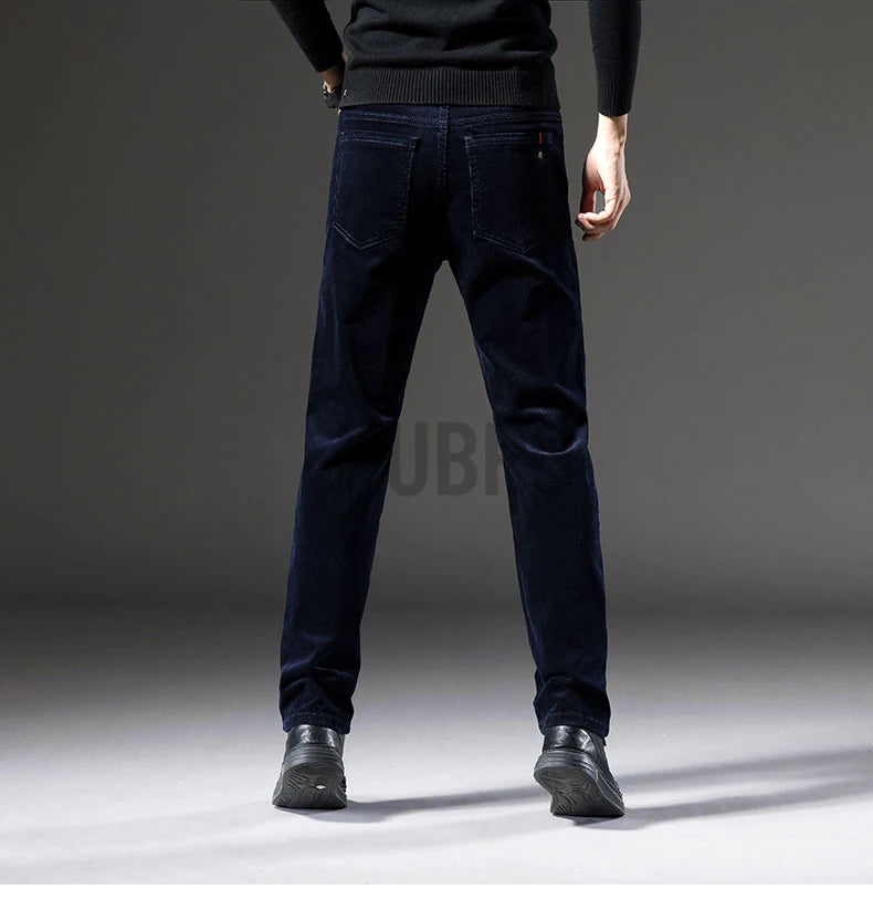 KUBRO England Style Casual Wide Leg Pants Men 2023 Spring Summer New Business Fashion Comfortable Jeans High Quality Trousers