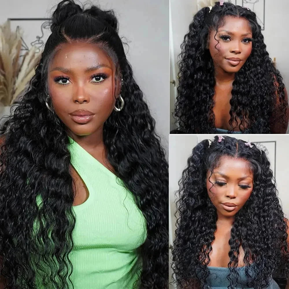 Invisi Strap 360 Lace Frontal Wigs Human Hair Wigs Preplucked Deep Curly Glueless Wig Human Hair Pre Cut 360 Full Lace Wig