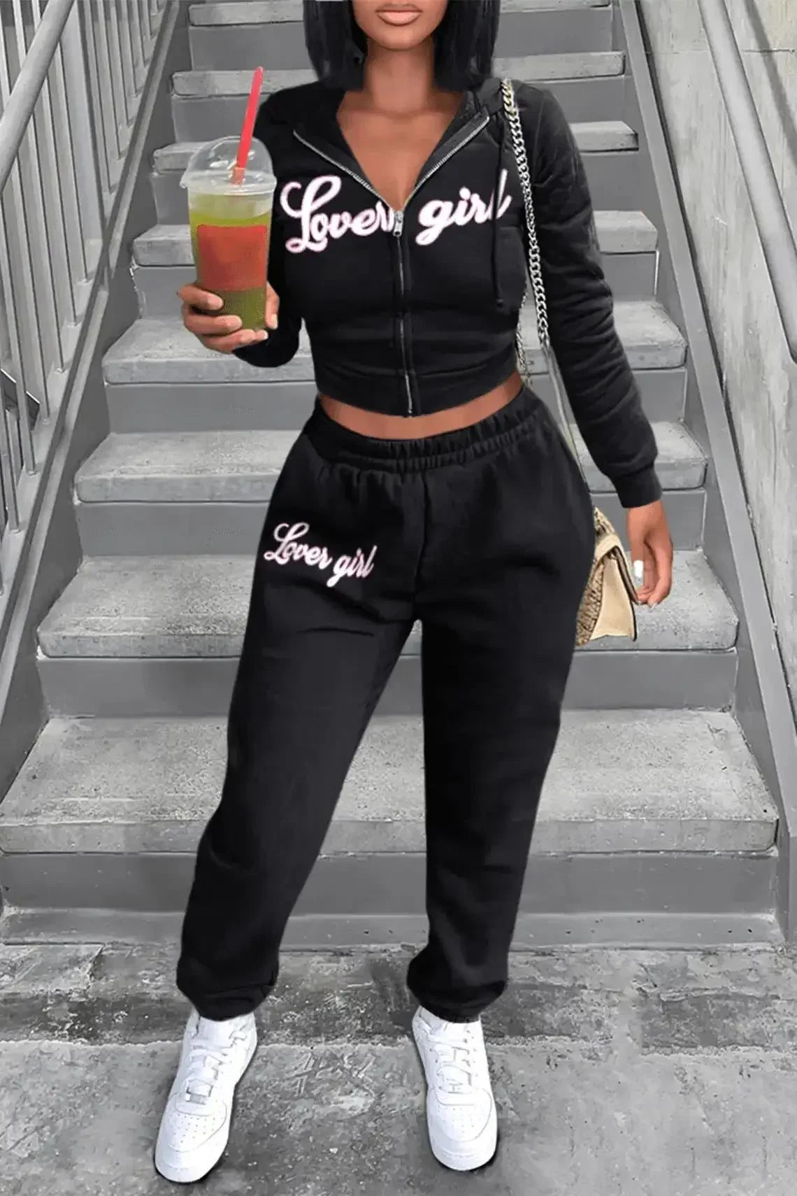 Letter Striped print Women Fall Two piece Set Sweatshirt Zipp jacket Top Trousers Sports Baseball Uniform Workout Outfits