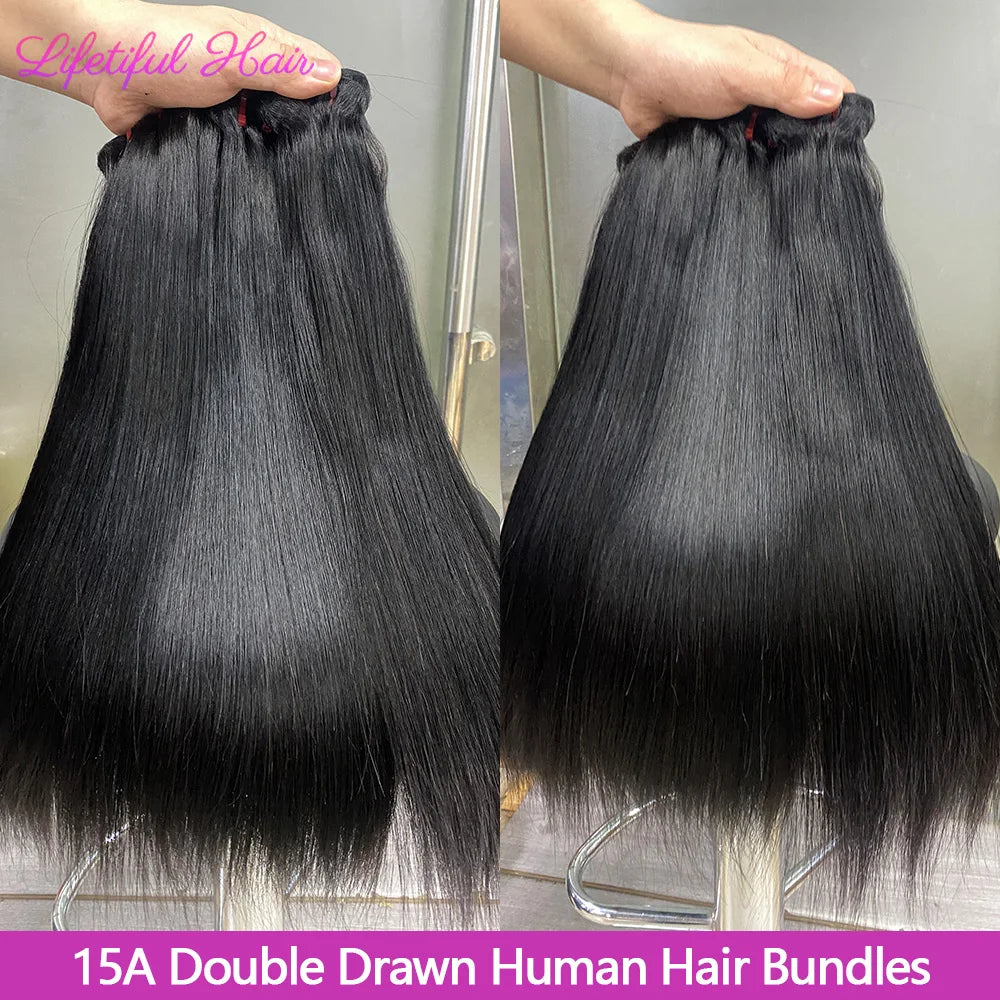 15A Double Drawn Hair Bundles Straight Vietnamese Raw Hair Bundles Human Hair Extensions 20 22 24 Inch Tissage Humain Hair