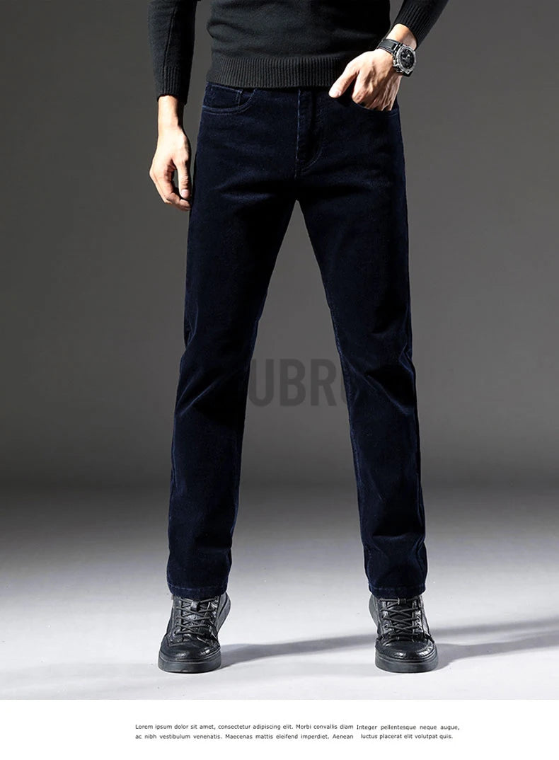 KUBRO England Style Casual Wide Leg Pants Men 2023 Spring Summer New Business Fashion Comfortable Jeans High Quality Trousers